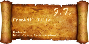 Frankó Tilla névjegykártya